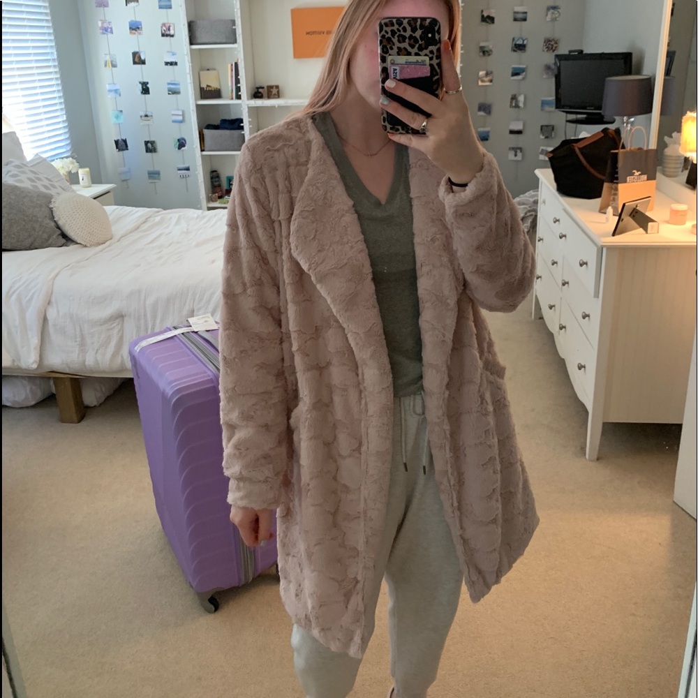 HYFVE blush faux fur super soft cardigan